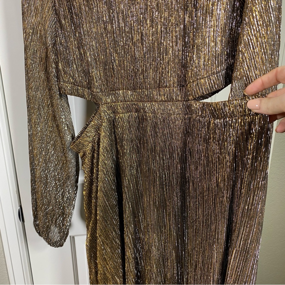 Boden Maxi Cut-Out Party Dress Gold - Size 16 NWT - Picture 14 of 15